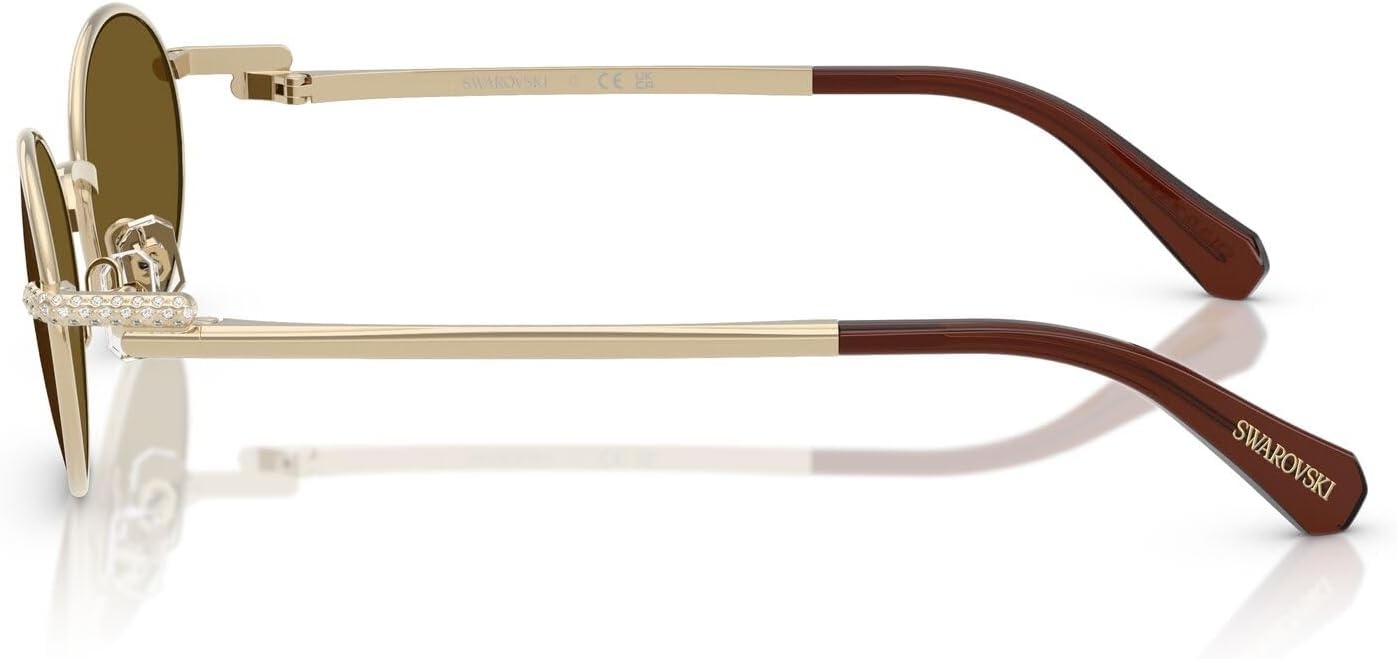 image:imageSwarovski womens Sk7033 Oval SunglassesPale GoldLight Brown