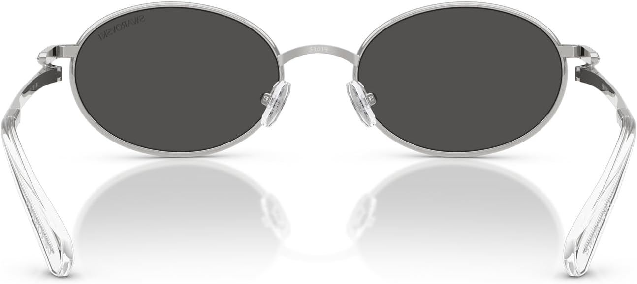 image:imageSwarovski womens Sk7033 Oval SunglassesSilverDark Grey