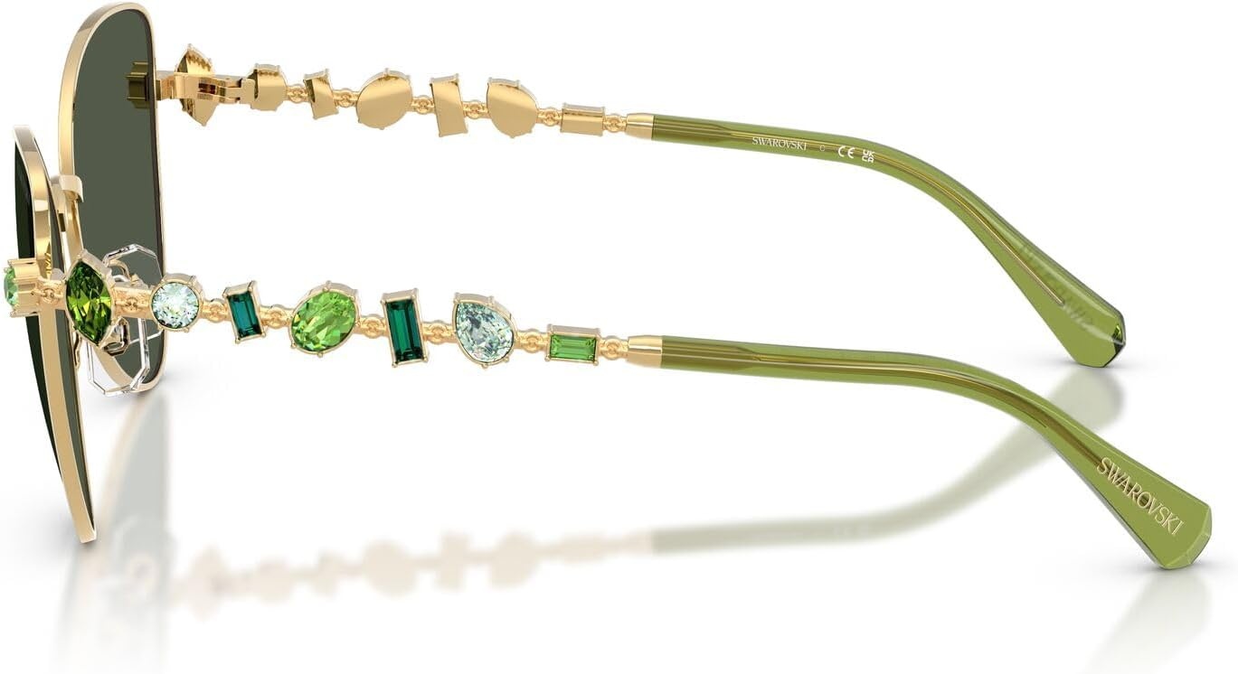 image:imageSwarovski womens Sk7034 Butterfly SunglassesGoldLight Green