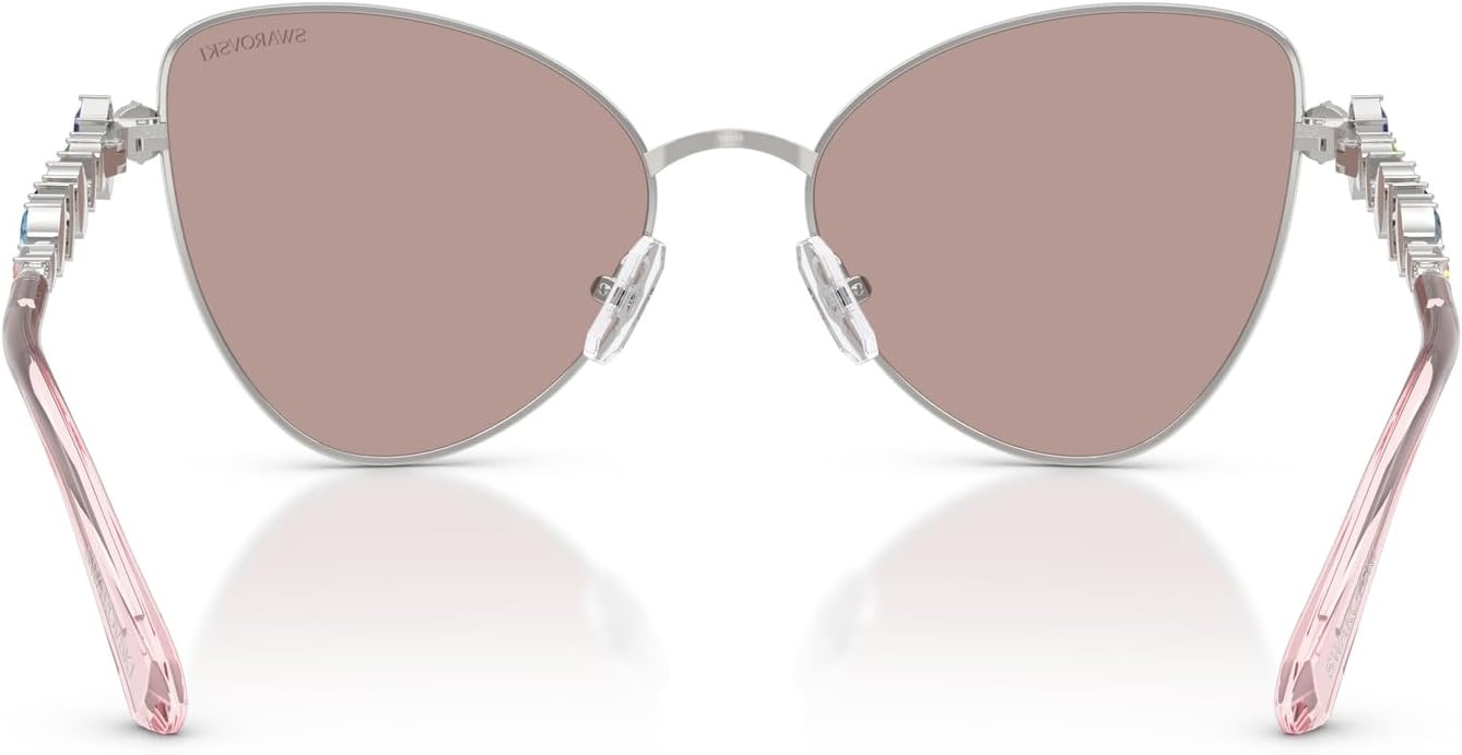 image:imageSwarovski womens Sk7034 Butterfly SunglassesSilverLight Purple Brown