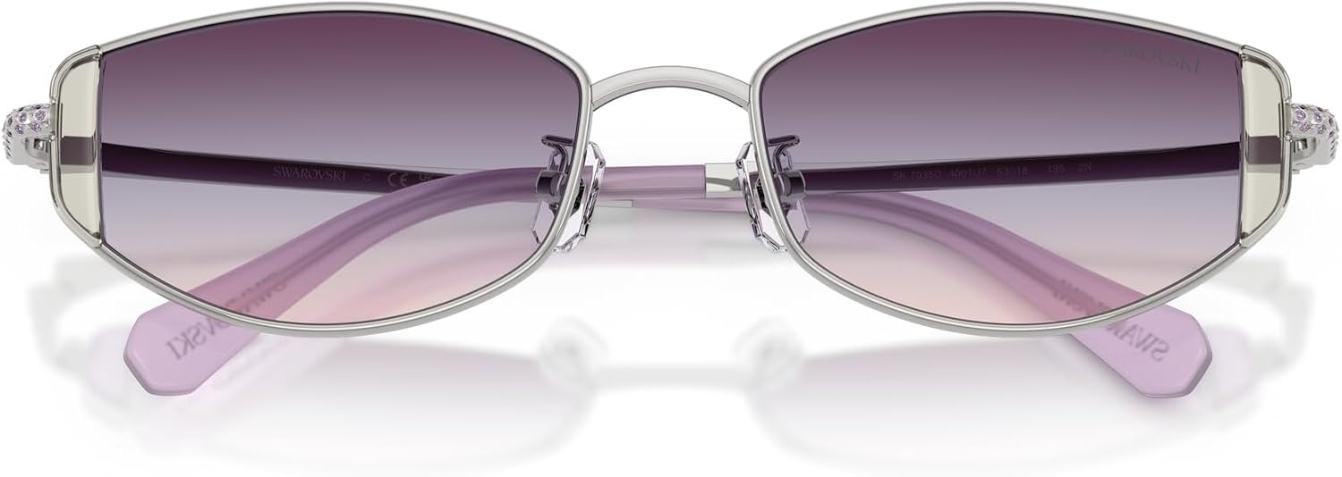 image:imageSwarovski womens Sk7035d Oval SunglassesSilverTri Gradient BrownBlueViolet