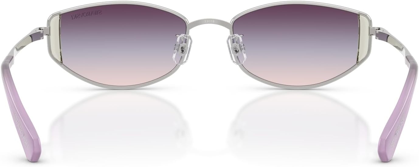image:imageSwarovski womens Sk7035d Oval SunglassesSilverTri Gradient BrownBlueViolet