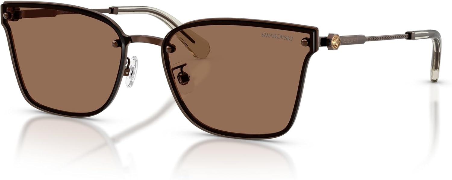 image:imageSwarovski womens Sk7036d Rectangular SunglassesBrownDark Brown
