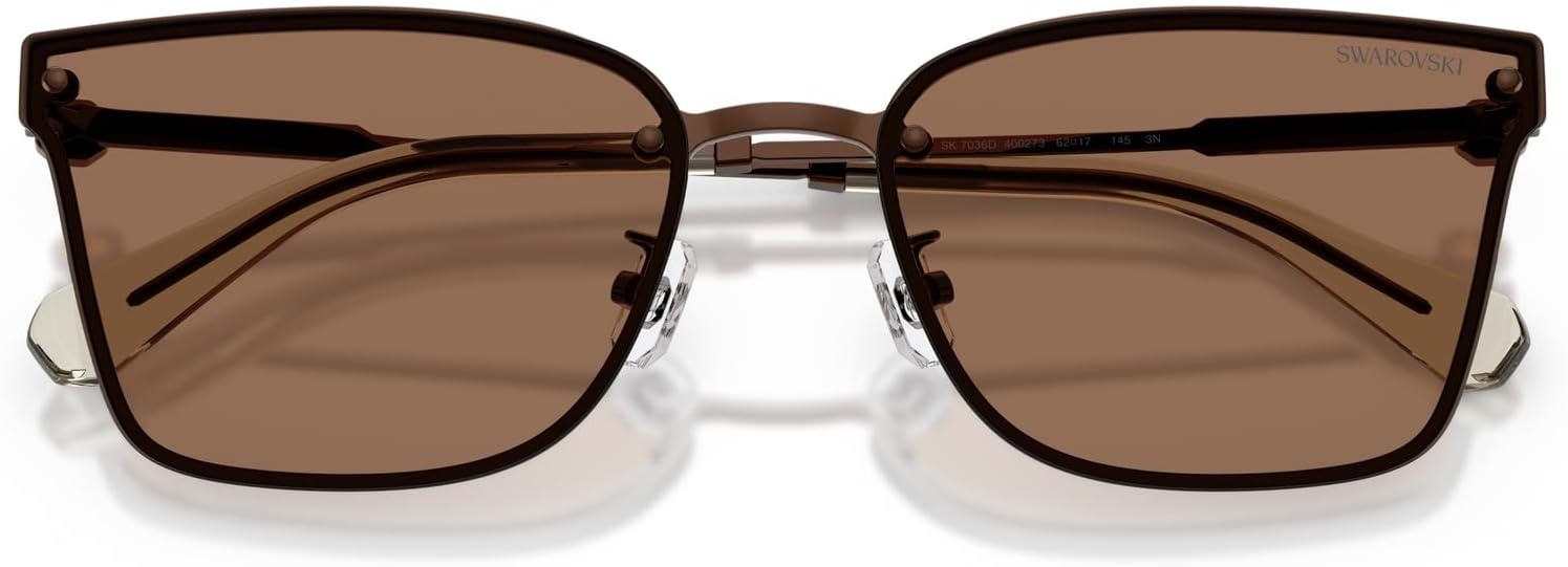 image:imageSwarovski womens Sk7036d Rectangular SunglassesBrownDark Brown