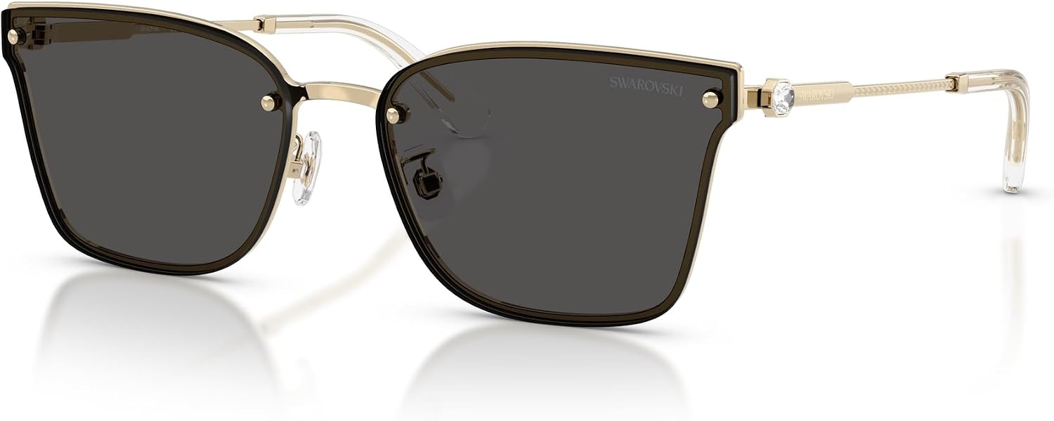 image:imageSwarovski womens Sk7036d Rectangular SunglassesPale GoldDark Grey