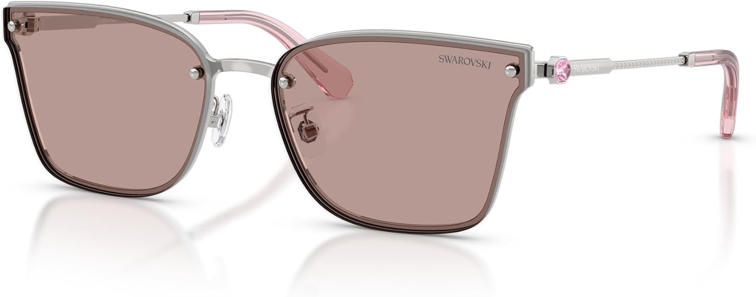 image:imageSwarovski womens Sk7036d Rectangular SunglassesSilverLight Purple Brown