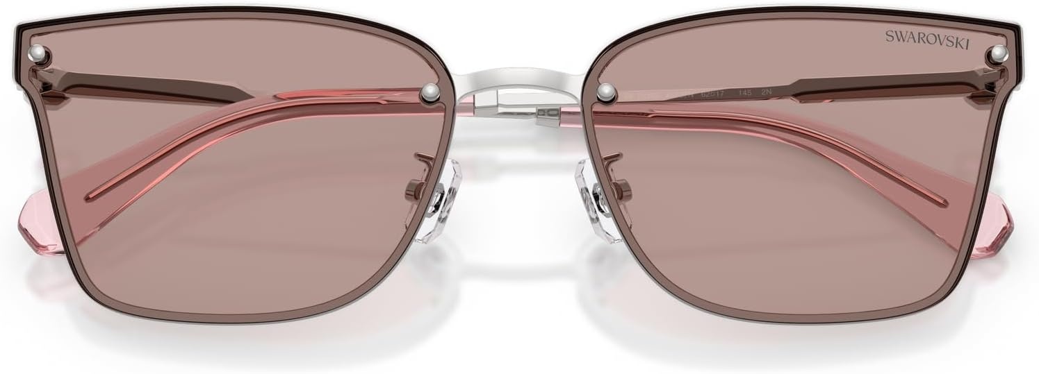 image:imageSwarovski womens Sk7036d Rectangular SunglassesSilverLight Purple Brown