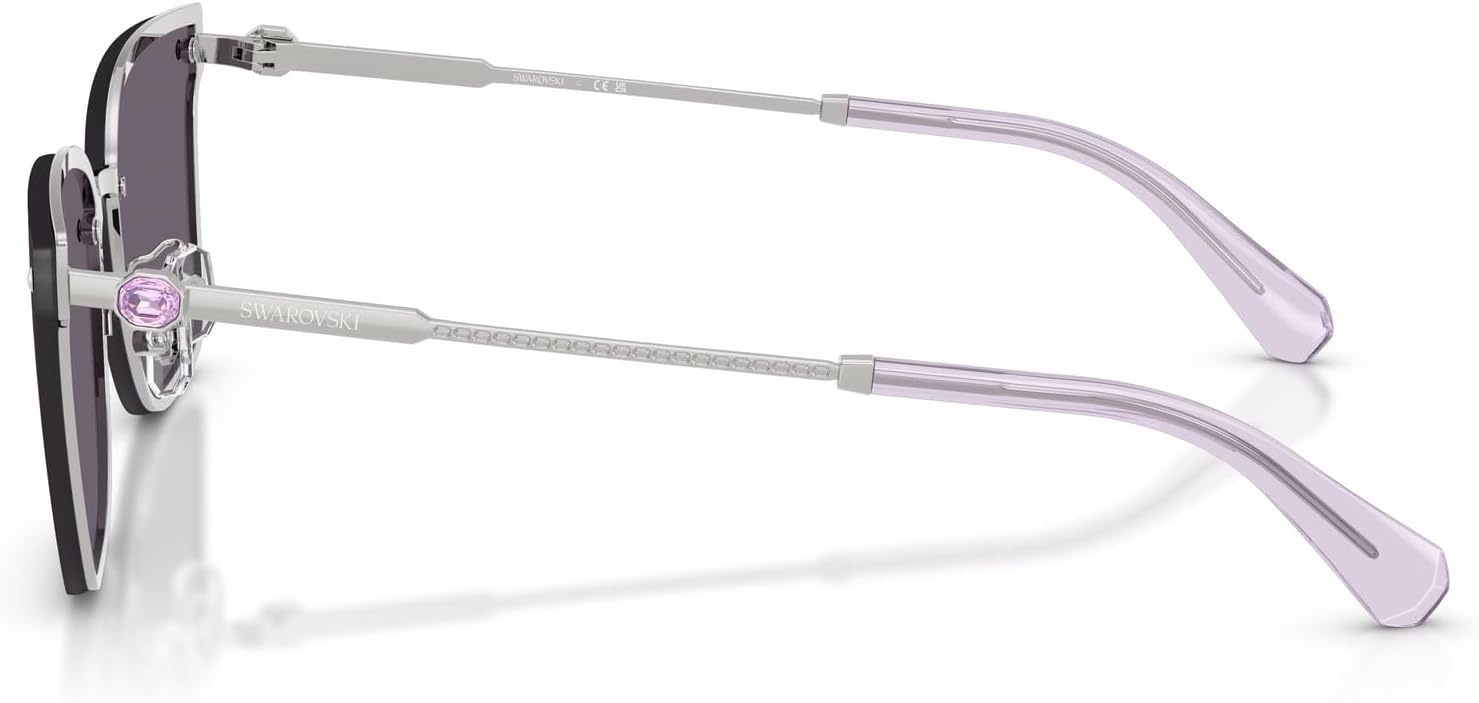 image:imageSwarovski womens Sk7036d Rectangular SunglassesSilverViolet