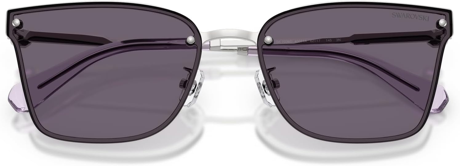 image:imageSwarovski womens Sk7036d Rectangular SunglassesSilverViolet