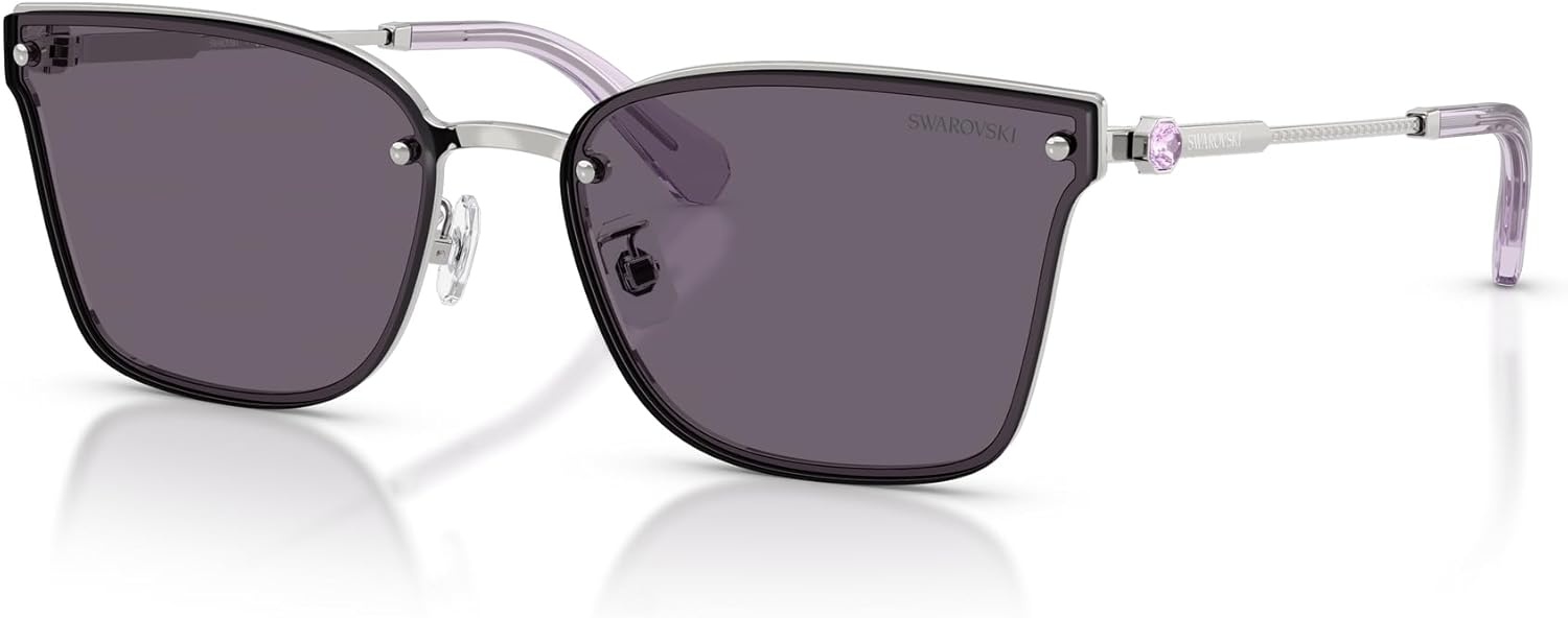 image:imageSwarovski womens Sk7036d Rectangular SunglassesSilverViolet