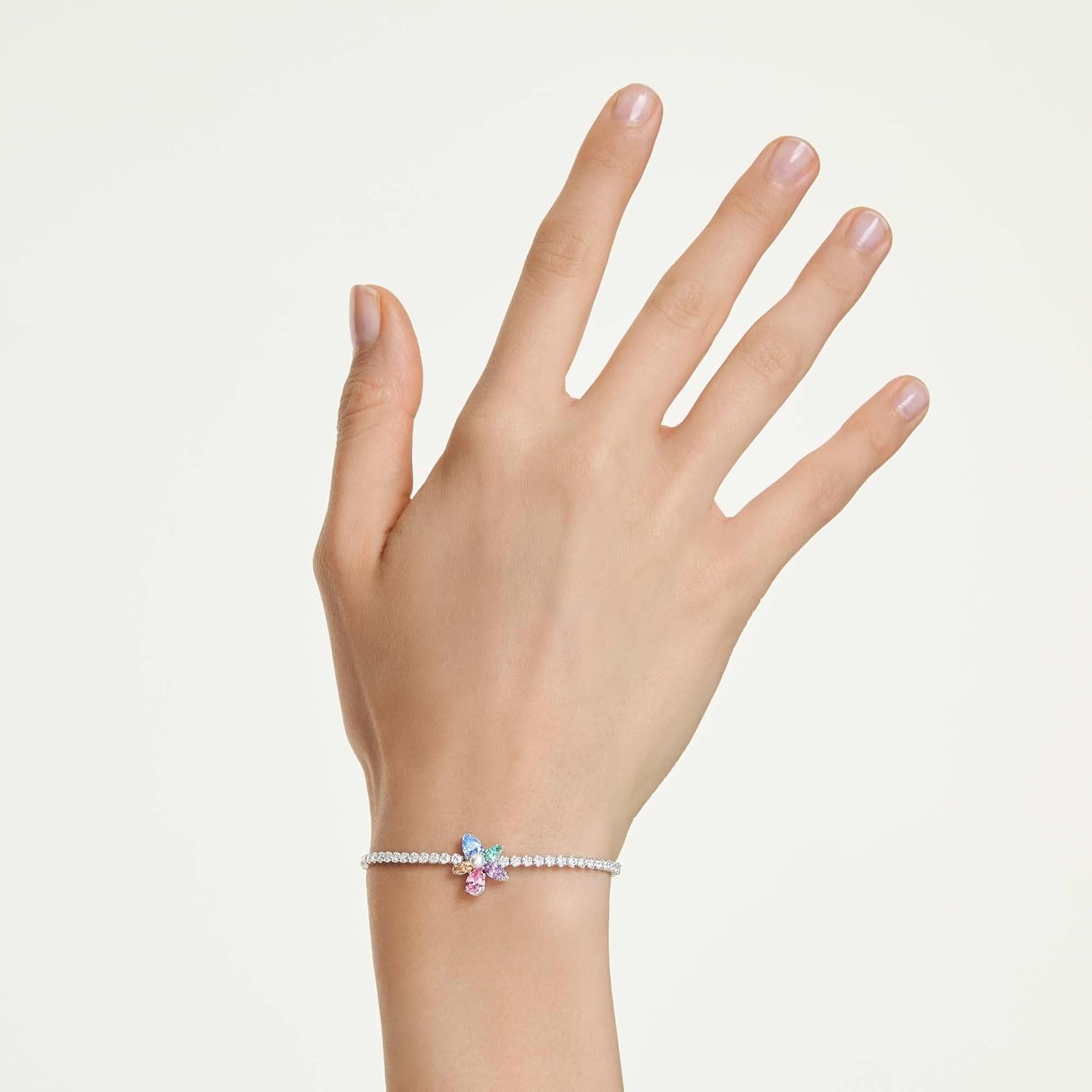 image:imageSwarovski x Ariana Grande Jewelry Collection Bracelet Choker Earrings Mixed Cut Multicolored Stones Rhodium FinishMulticolored Bracelet