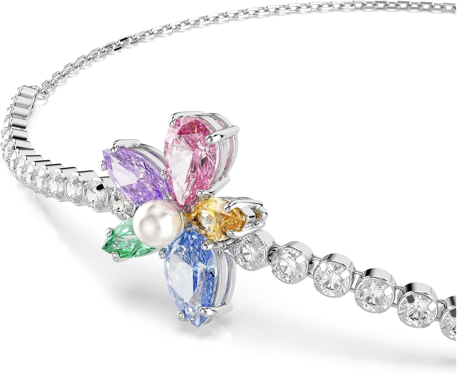 image:imageSwarovski x Ariana Grande Jewelry Collection Bracelet Choker Earrings Mixed Cut Multicolored Stones Rhodium FinishMulticolored Bracelet
