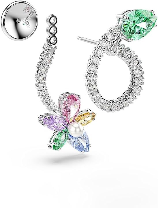 image:imageSwarovski x Ariana Grande Jewelry Collection Bracelet Choker Earrings Mixed Cut Multicolored Stones Rhodium FinishMulticolored Earrings