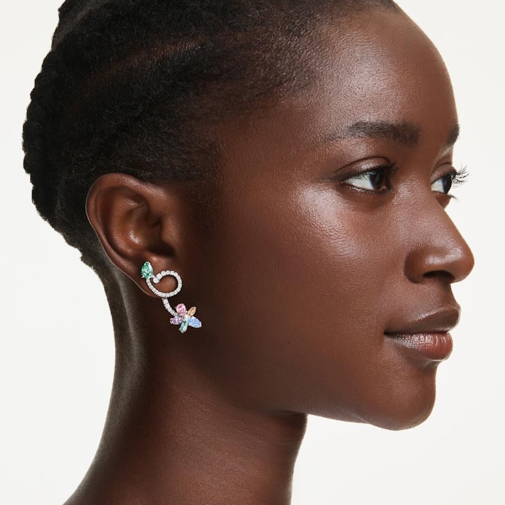 image:imageSwarovski x Ariana Grande Jewelry Collection Bracelet Choker Earrings Mixed Cut Multicolored Stones Rhodium FinishMulticolored Earrings