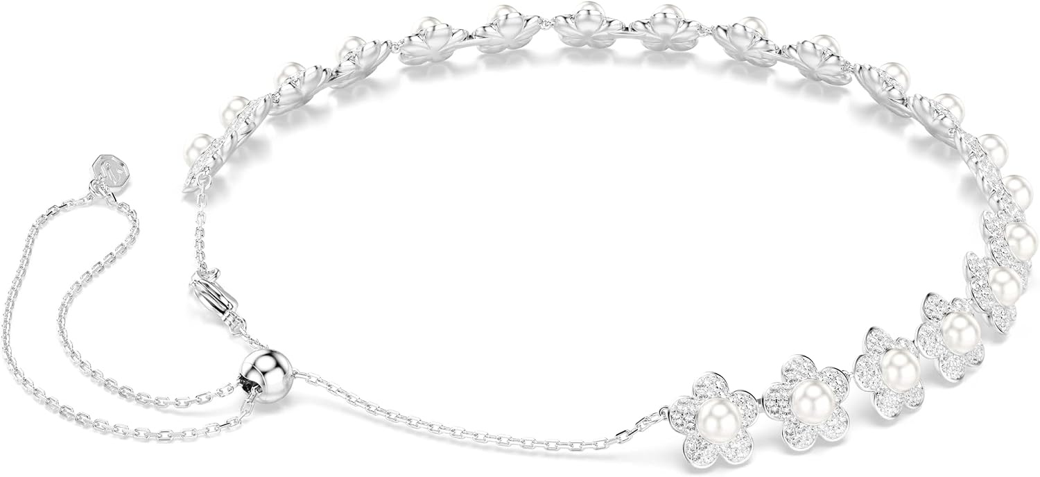 image:imageSwarovski x Ariana Grande Jewelry Collection Necklace Bracelet Choker Earrings Crystals Crystal Pearls Rhodium FinishClear Choker Necklace