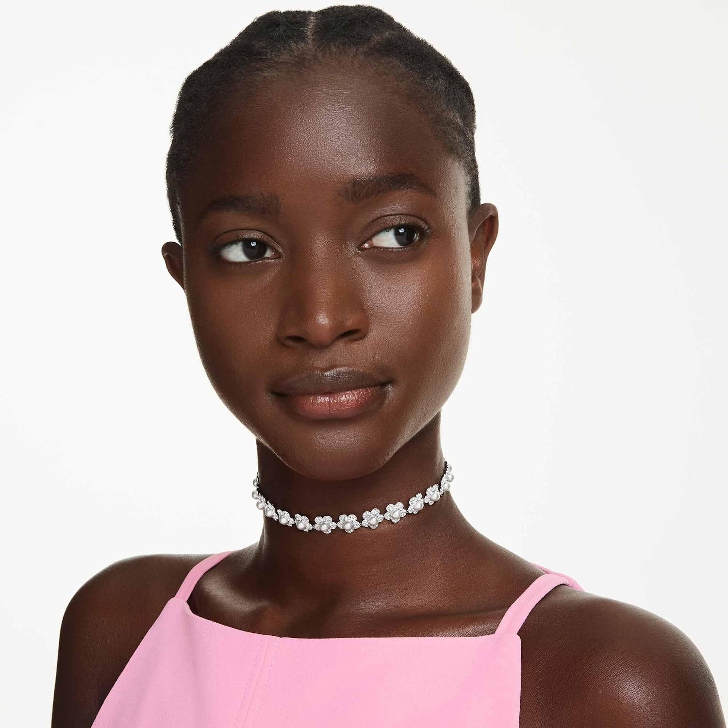 image:imageSwarovski x Ariana Grande Jewelry Collection Necklace Bracelet Choker Earrings Crystals Crystal Pearls Rhodium FinishClear Choker Necklace