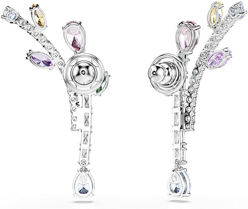 image:imageSwarovski x Ariana Grande Jewelry Collection Necklace Earrings Ear Cuffs Mixed Cut Multicolored Stones Rhodium FinishMulticolored Drop Earrings