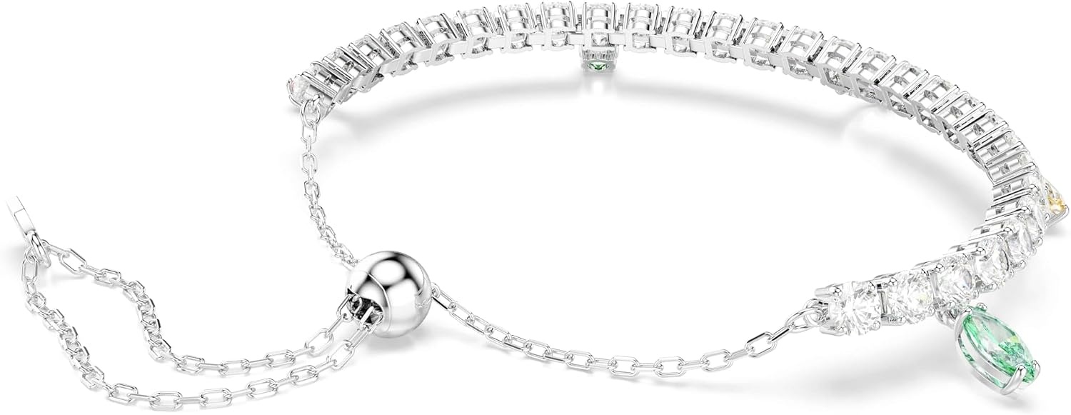 image:imageSwarovski x Ariana Grande Jewelry Collection Necklace Earrings Ear Cuffs Mixed Cut Multicolored Stones Rhodium FinishMulticolored Tennis Bracelet