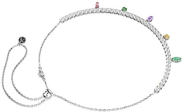 image:imageSwarovski x Ariana Grande Jewelry Collection Necklace Earrings Ear Cuffs Mixed Cut Multicolored Stones Rhodium FinishMulticolored Tennis Necklace