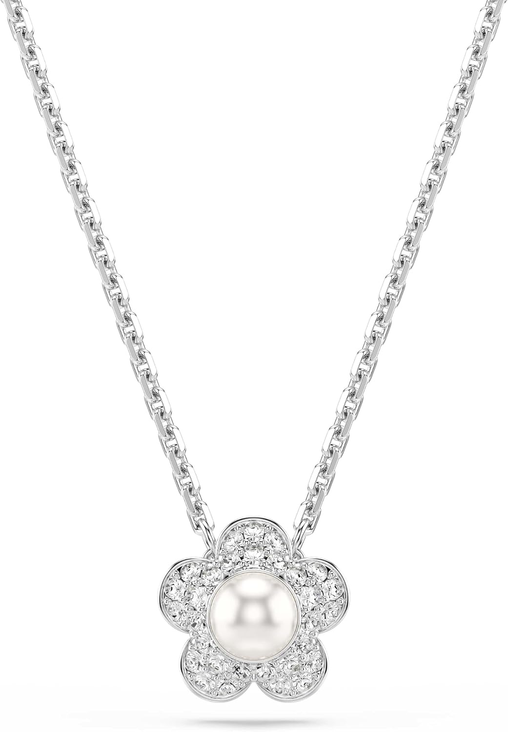image:imageSwarovski x Ariana Grande Necklace amp Earring Sets Rhodium Finish Official Ariana Grande Jewelry CollectionCrystal and Crystal Pearl Set