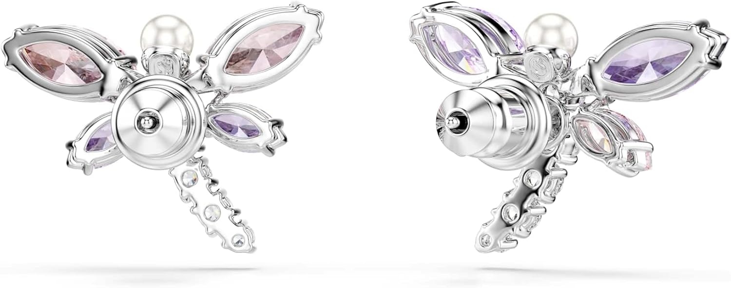 image:imageSwarovski x Ariana Grande Official Dragonfly Motif Jewelry Collection Brooch Pendant Necklace Earrings Mixed Cut Multicolored Stones Rhodium FinishMulticolored Stud Earrings