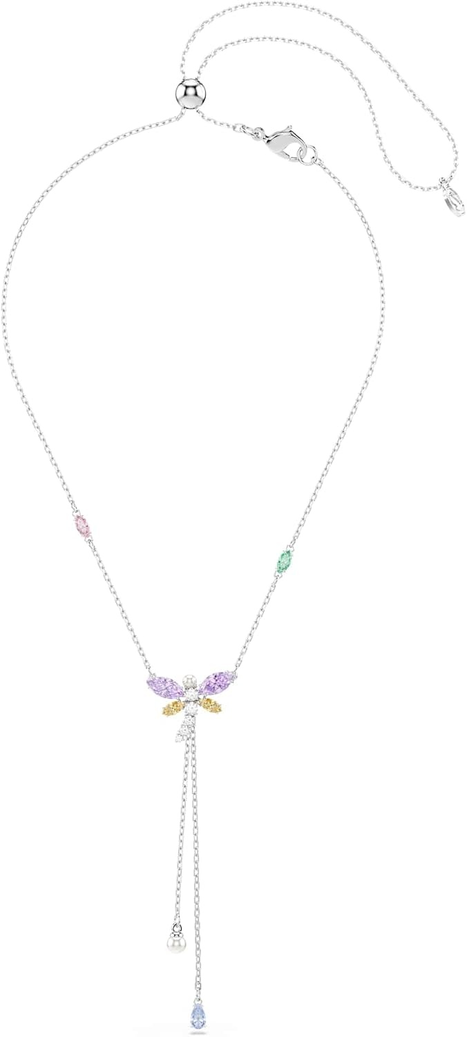 image:imageSwarovski x Ariana Grande Official Dragonfly Motif Jewelry Collection Brooch Pendant Necklace Earrings Mixed Cut Multicolored Stones Rhodium FinishMulticolored Y Necklace