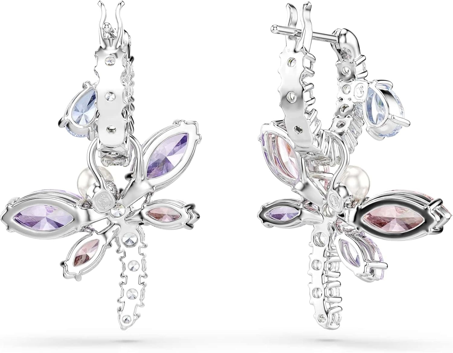 image:imageSwarovski x Ariana Grande Official Dragonfly Motif Jewelry Collection Brooch Pendant Necklace Earrings Mixed Cut Multicolored Stones Rhodium FinishMulticolored Mini Hoops