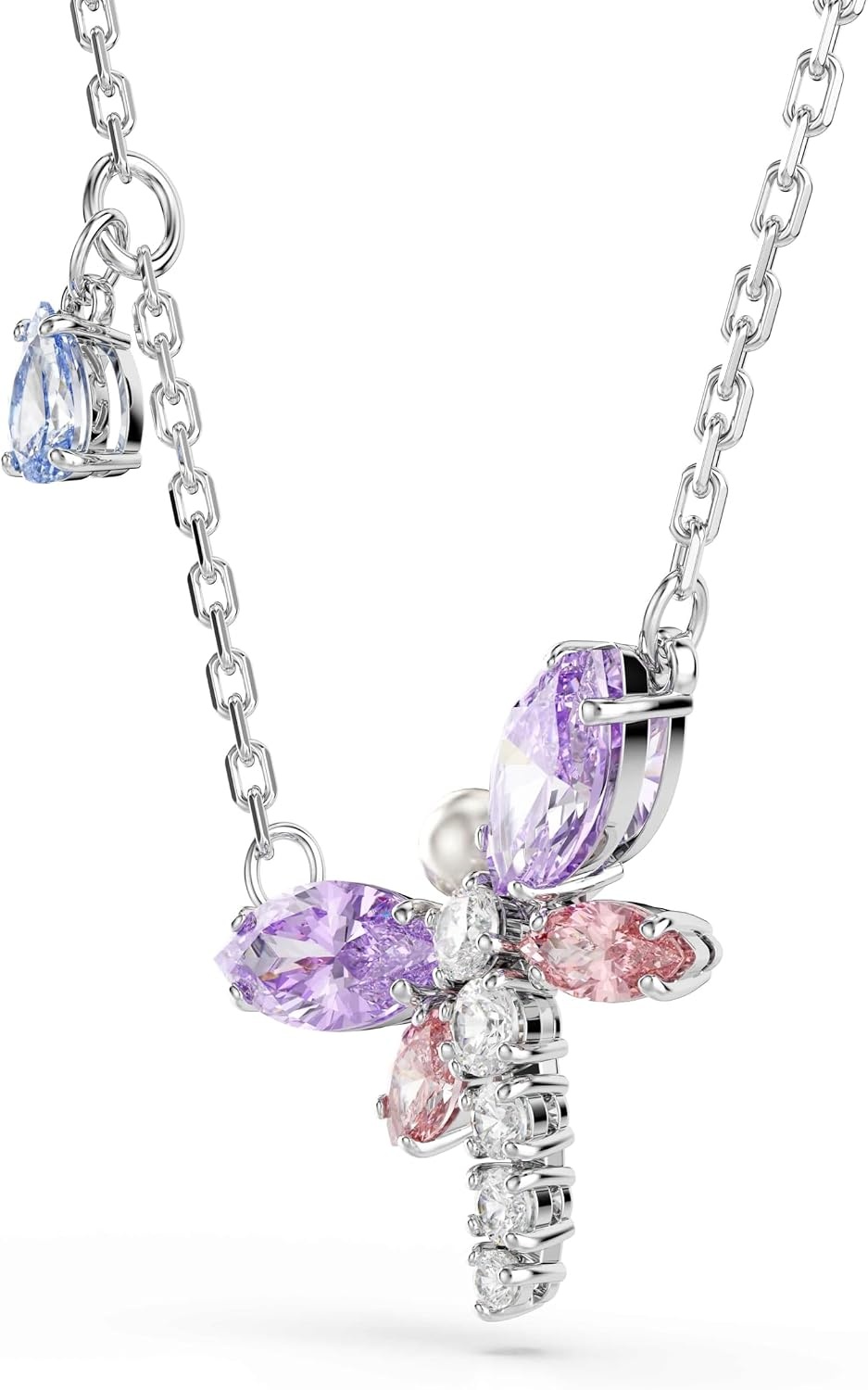 image:imageSwarovski x Ariana Grande Official Dragonfly Motif Jewelry Collection Brooch Pendant Necklace Earrings Mixed Cut Multicolored Stones Rhodium FinishMulticolored Pendant Necklace