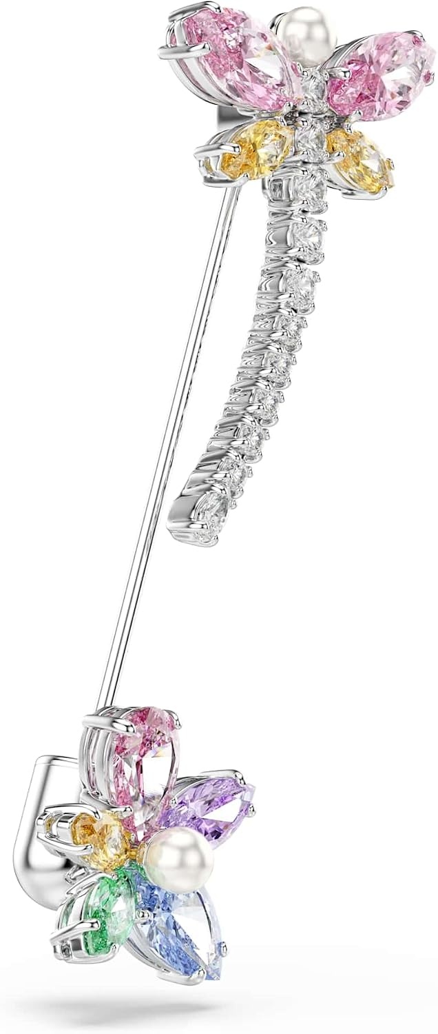 image:imageSwarovski x Ariana Grande Official Dragonfly Motif Jewelry Collection Brooch Pendant Necklace Earrings Mixed Cut Multicolored Stones Rhodium FinishMulticolored Brooch