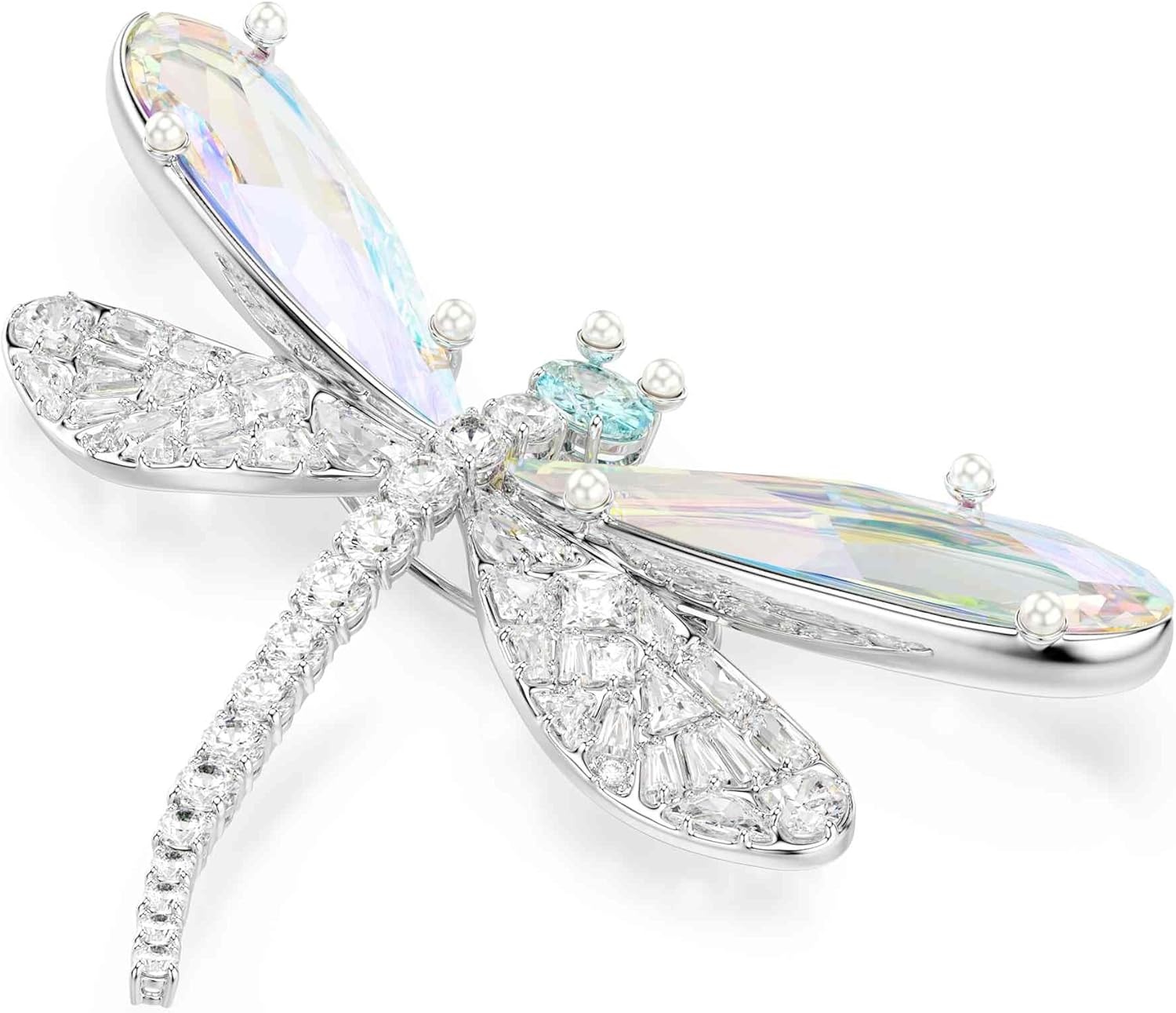 image:imageSwarovski x Ariana Grande Official Dragonfly Motif Jewelry Collection Brooch Pendant Necklace Earrings Mixed Cut Multicolored Stones Rhodium FinishMulticolored PendantBrooch