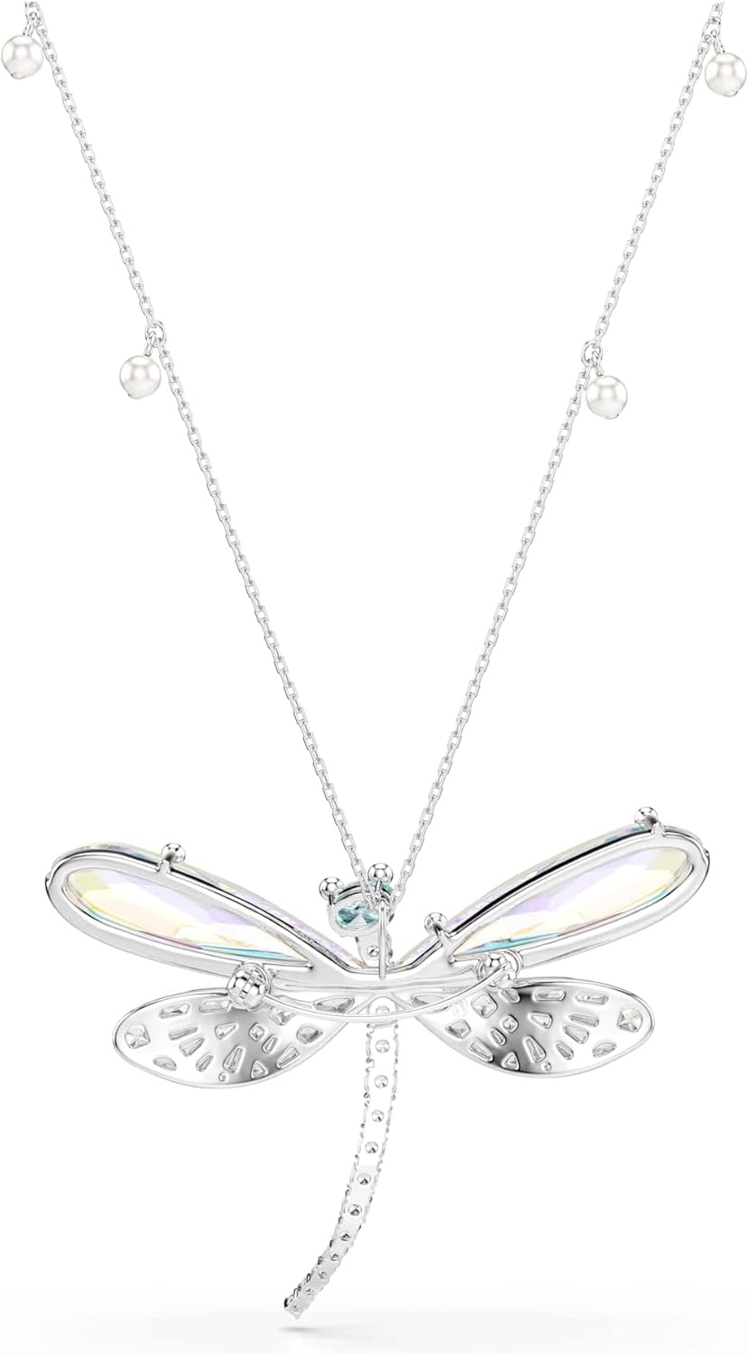 image:imageSwarovski x Ariana Grande Official Dragonfly Motif Jewelry Collection Brooch Pendant Necklace Earrings Mixed Cut Multicolored Stones Rhodium FinishMulticolored PendantBrooch