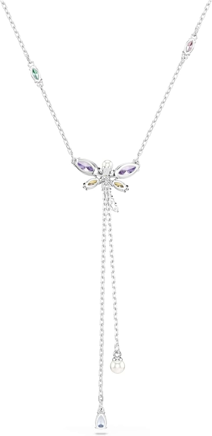 image:imageSwarovski x Ariana Grande Official Dragonfly Motif Jewelry Collection Brooch Pendant Necklace Earrings Mixed Cut Multicolored Stones Rhodium FinishMulticolored Y Necklace