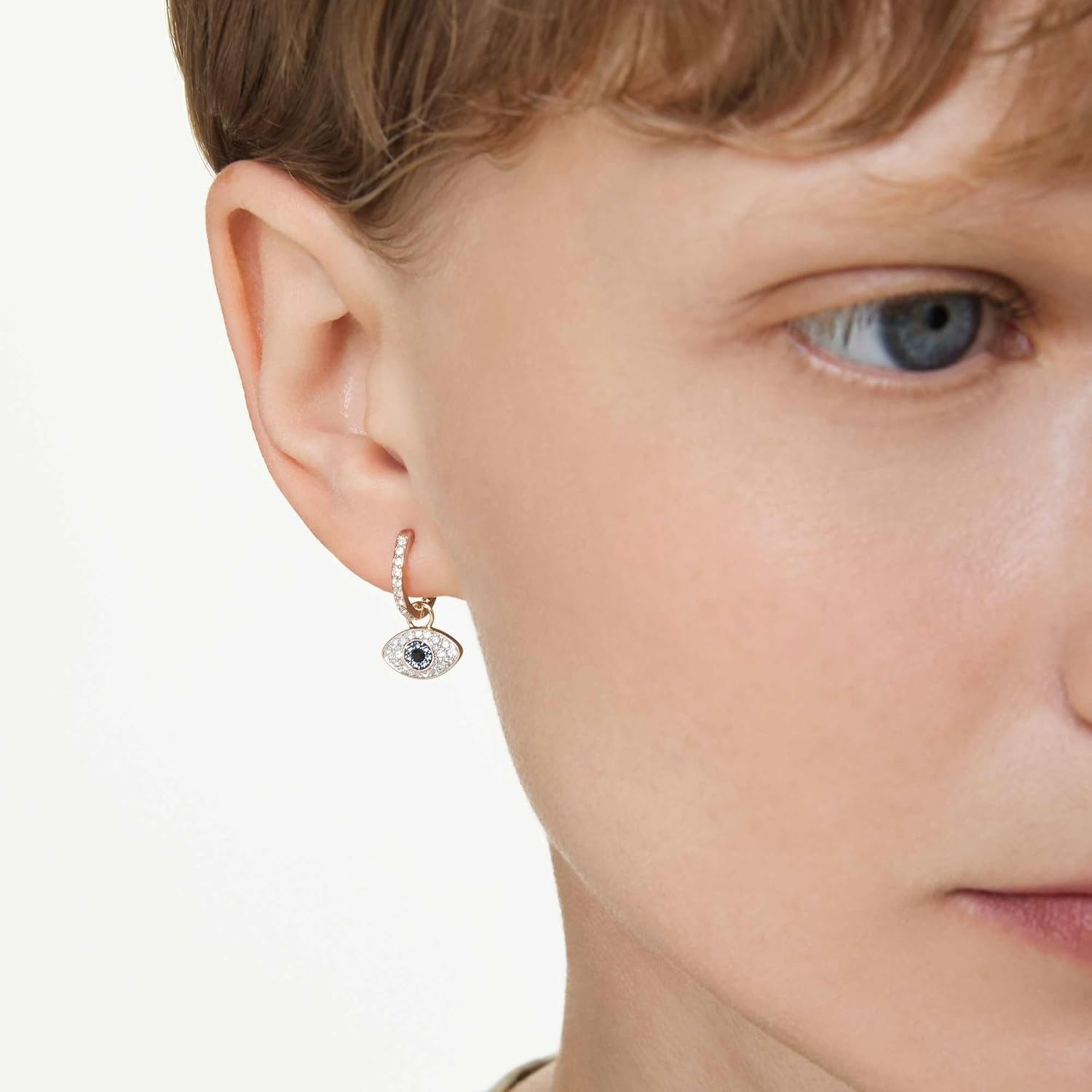 image:imageSymbolica drop earrings Eye Multicolored Rose goldtone plated