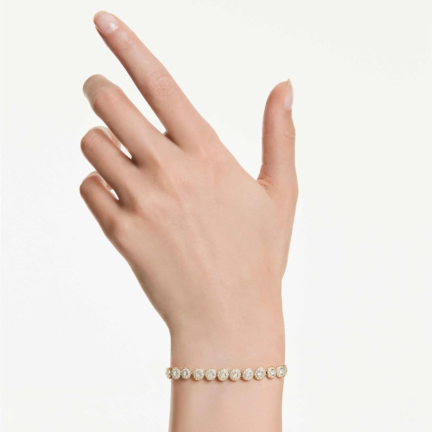 image:imageUna Angelic bracelet Round cut White GoldtSwarovski One plated