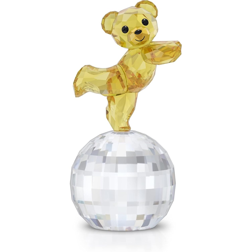 image:imageSWAROVSKI Kris Bear Ready to Disco Collectible Figurine Yellow and Clear Crystals Part of the Swarovski Kris Bears Collection