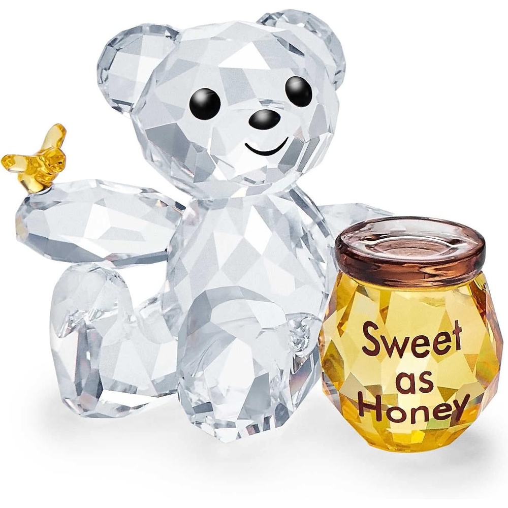image:imageSWAROVSKI Kris Bears Sweet as Honey Figurine Clear Swarovski Crystal with a Yellow and Brown Accents Part of the Swarovski Kris Bears Collection
