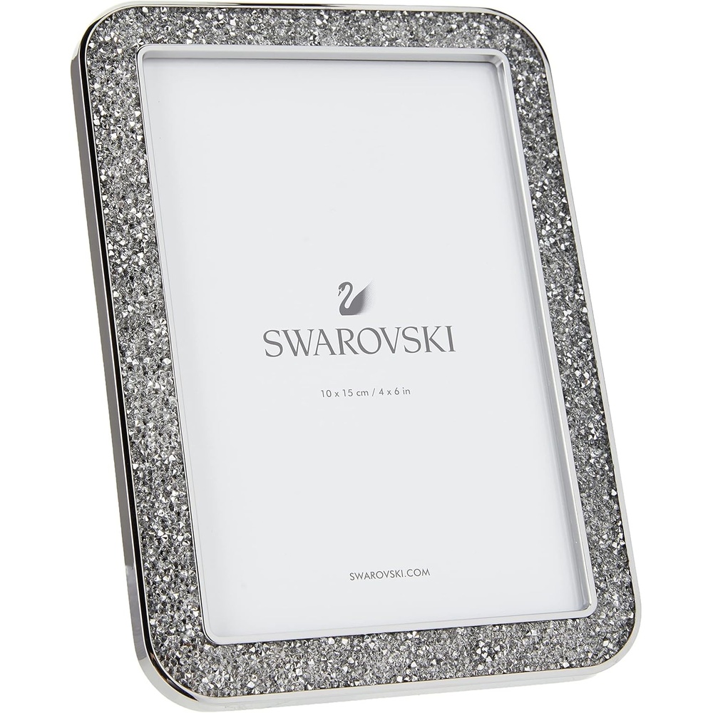 image:imageSWAROVSKI Minera Picture Frame SilverTone Metal Picture Frame with Clear Swarovski Crystal Accents For Pictures Measuring 4 x 6 Inches Part of the Swarovski Minera CollectionMinera Frame