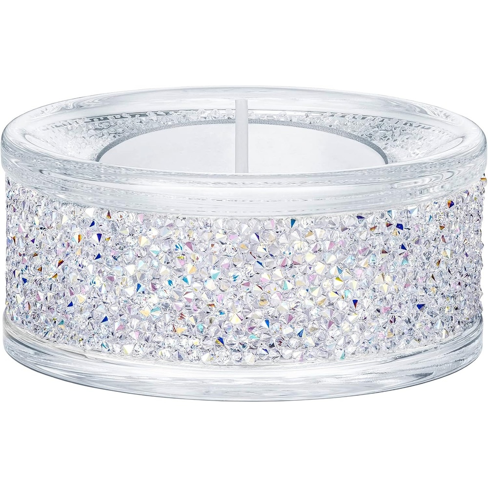 image:imageSWAROVSKI Shimmer Tea Light Holder Candle Holder with Clear Swarovski Crystals Featuring an Aurora Borealis Effect Part of The Swarovski Shimmer Collection