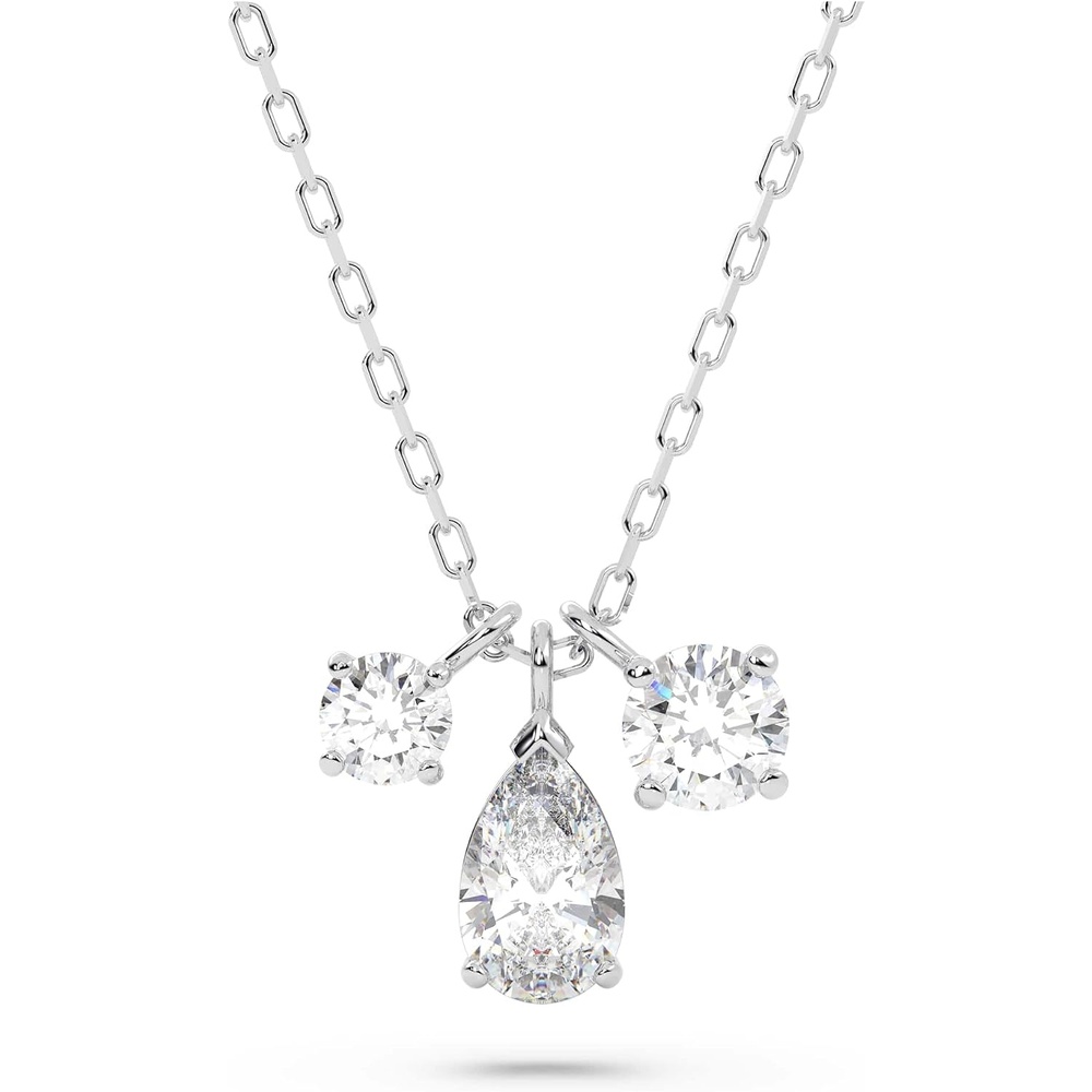 image:imageSwarovski Attract Pear Jewelry Collection Rhodium Finish Clear CrystalsPendant Necklace