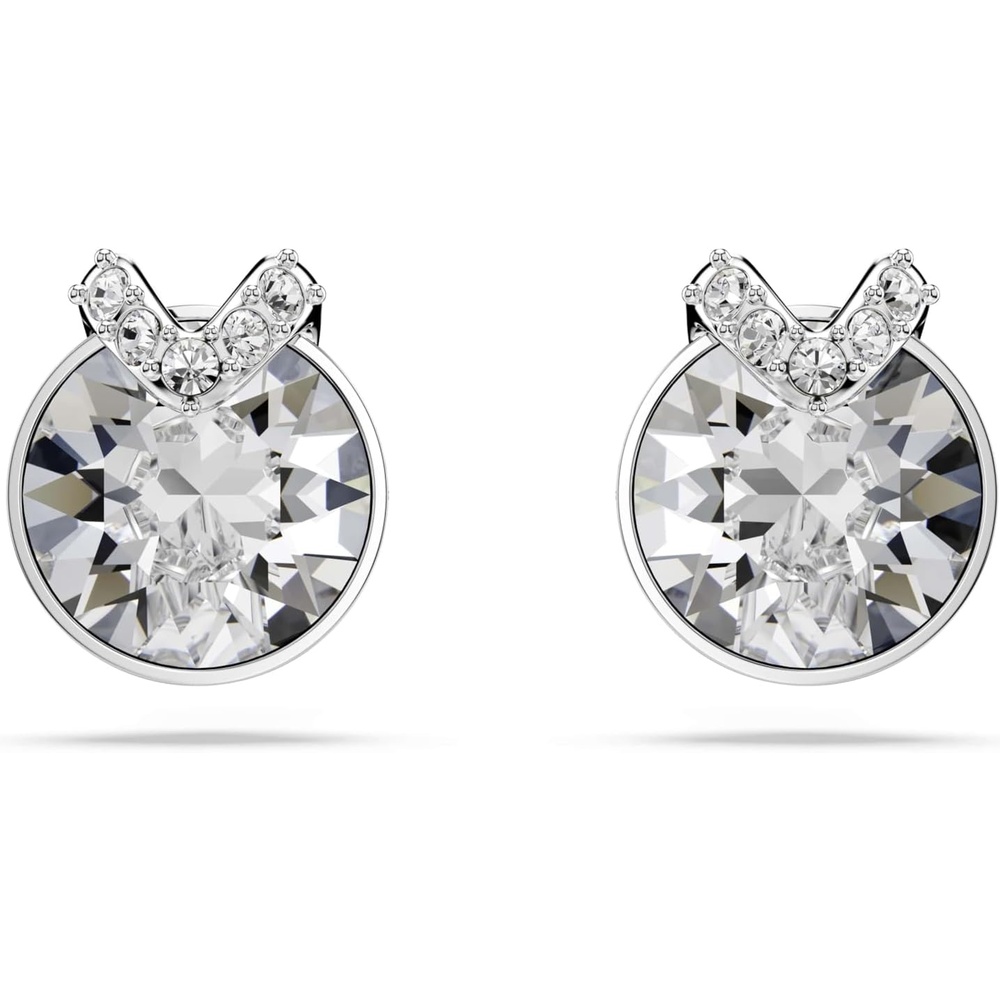 image:imageSwarovski Bella stud earrings Round cut Pav White Rhodium plated