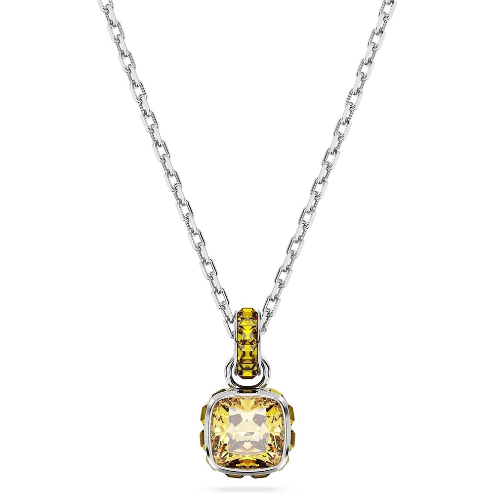 image:imageSwarovski Birthstone Stud Earring Collection SquareCut Stone and Crystals Rhodium FinishNovember  Golden