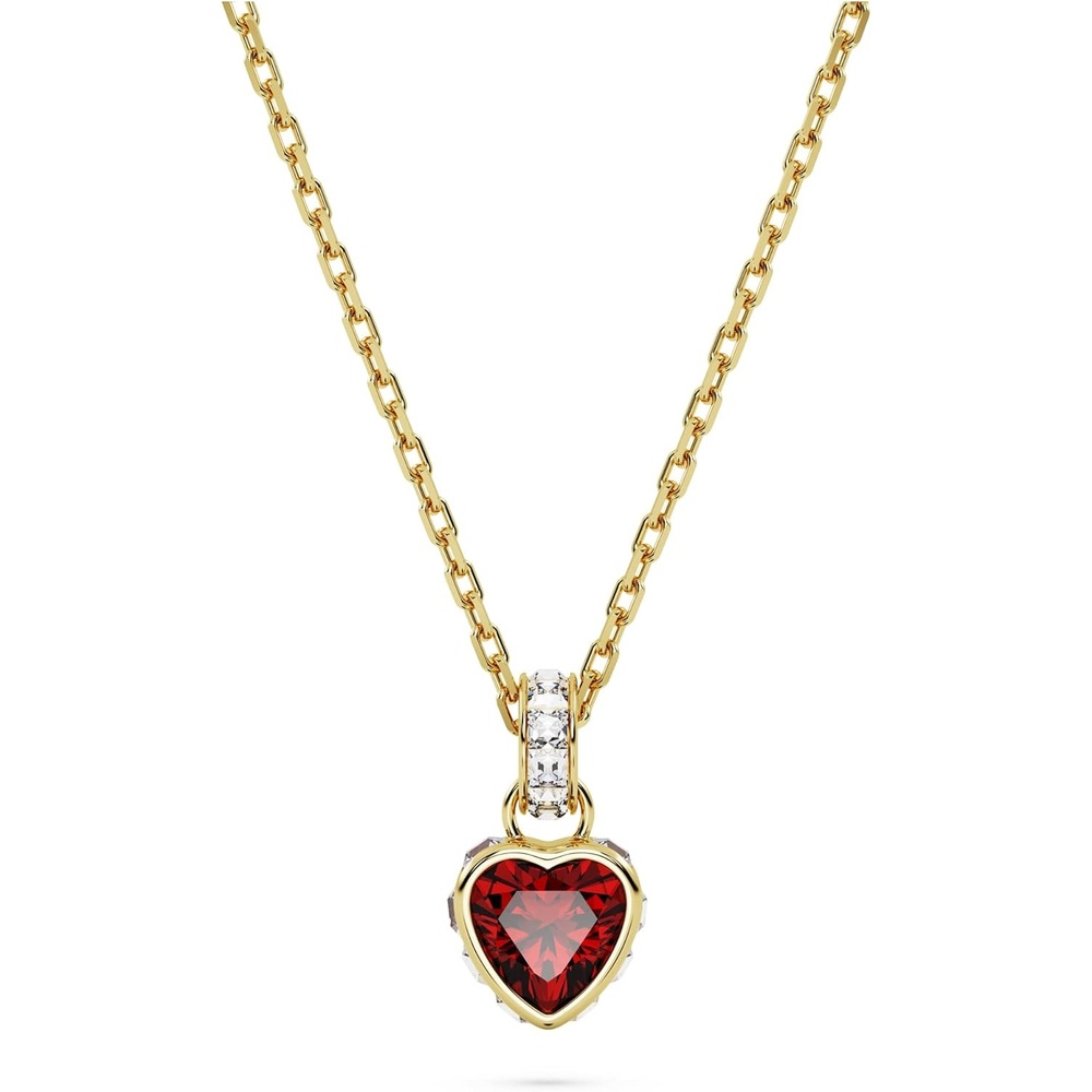 image:imageSwarovski Chroma Crystal Earring Collection Gold Tone Finish SettingRed Crystal Heart Shaped