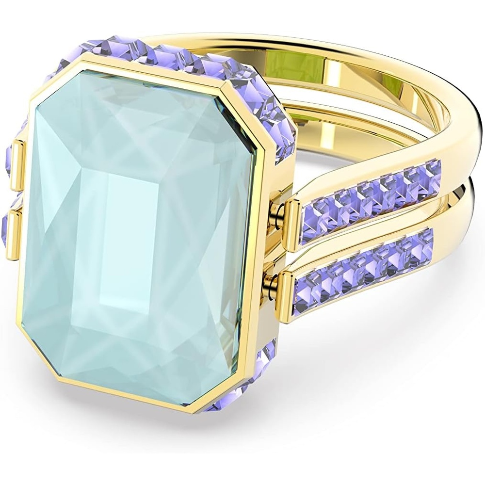 image:imageSwarovski Chroma Crystal Jewelry Collection Gold Tone Finish MultiColored CrystalsSize 55 US Size 7