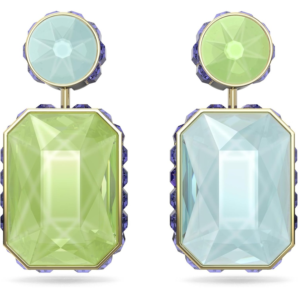 image:imageSwarovski Chroma Crystal Pendant Necklace Collection Gold Tone Finish SettingGreenBlue Earrings