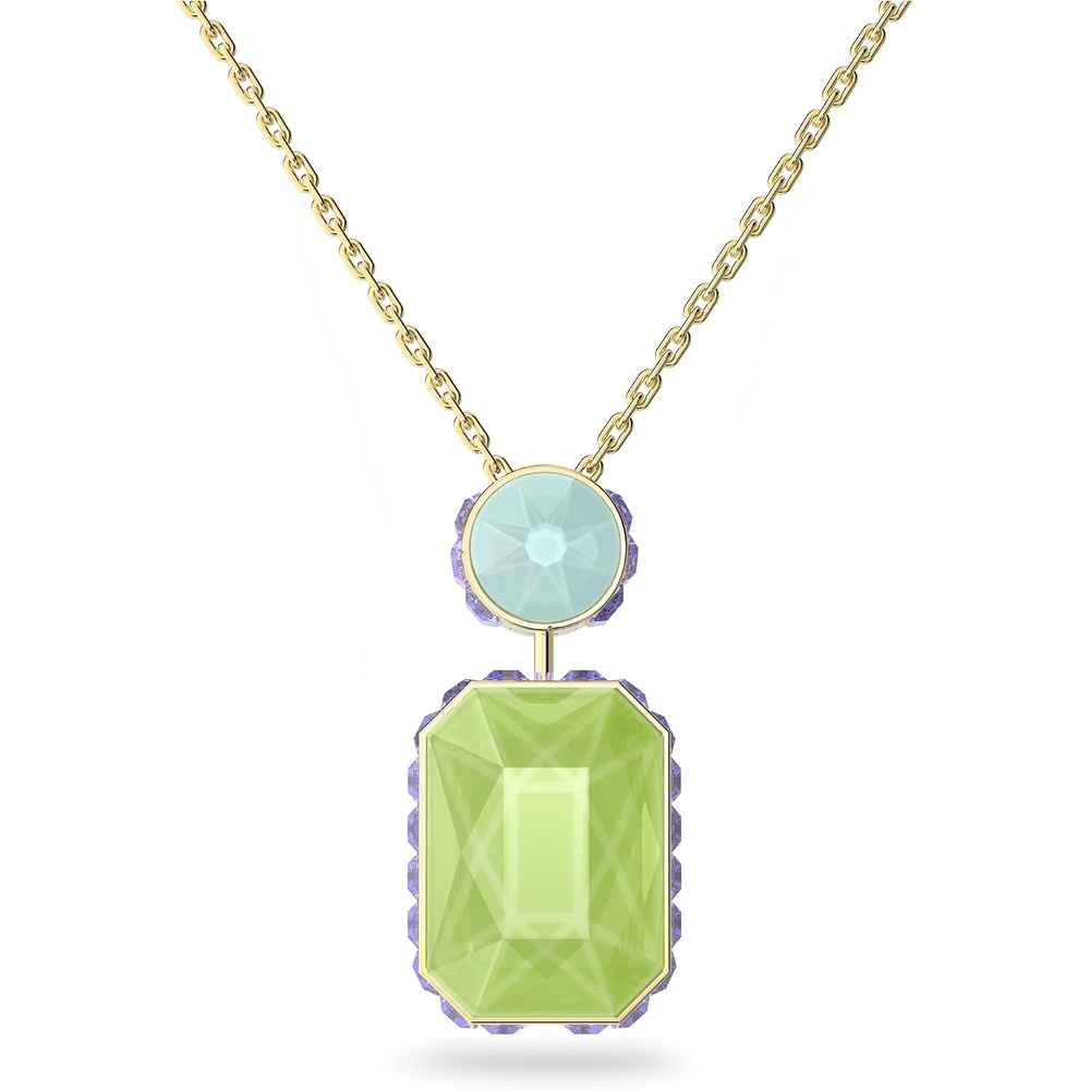 image:imageSwarovski Chroma Crystal Pendant Necklace Collection Gold Tone Finish SettingNecklace  Purple  Green  and Blue Crystal
