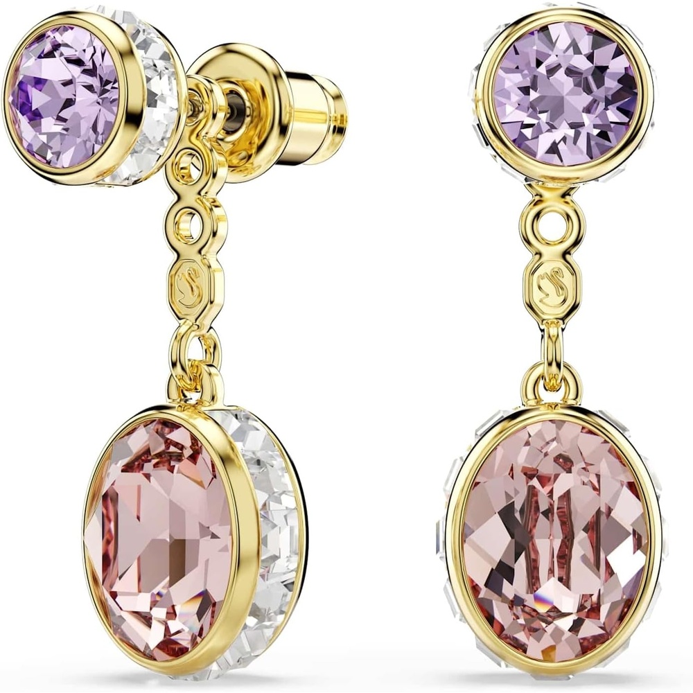 image:imageSwarovski Chroma drop earrings Mixed cuts Multicolored Goldtone plated
