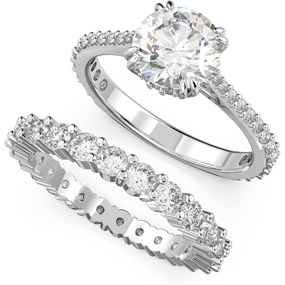 image:imageSwarovski Constella Ring Set Collection Clear Crystals Rhodium Tone FinishUS Size 6 EU 52