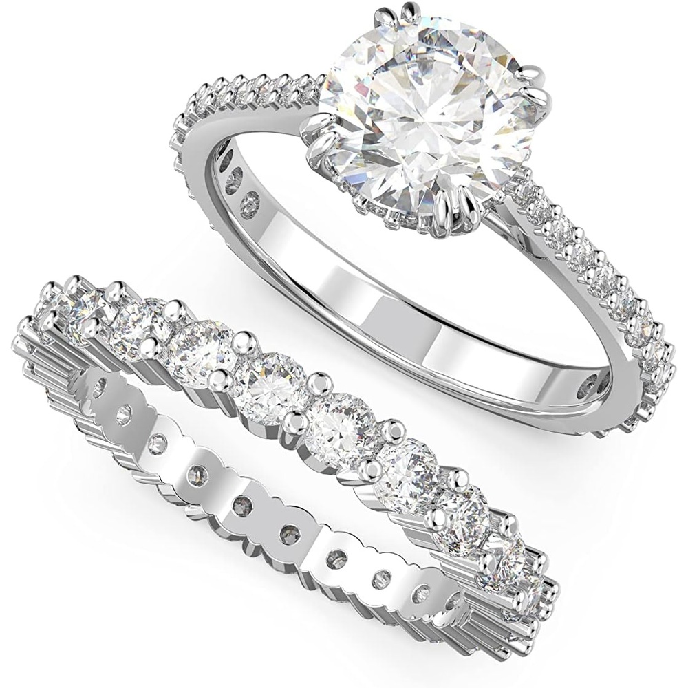 image:imageSwarovski Constella Ring Set Collection Clear Crystals Rhodium Tone FinishUS Size 9 EU 60