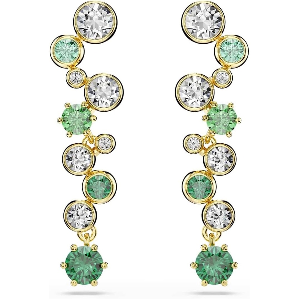 image:imageSwarovski Constella drop earrings Mixed cuts Green Goldtone Finish