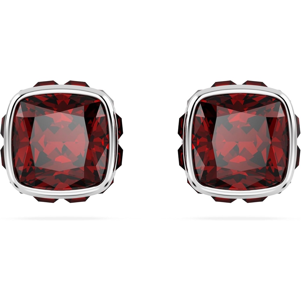 image:imageSwarovski Crystal Chroma Jewelry Collection Heart Shaped Crystal Latch Back Earring Closure Lobster Claw Clasp BraceletJanuary Red